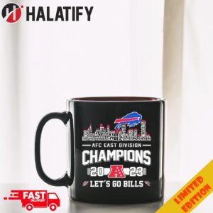 Buffalo Bills Skyline Players Name 2023 AFC East Division Champions Let’s Go Bills Merchandise Ceramic Mug
